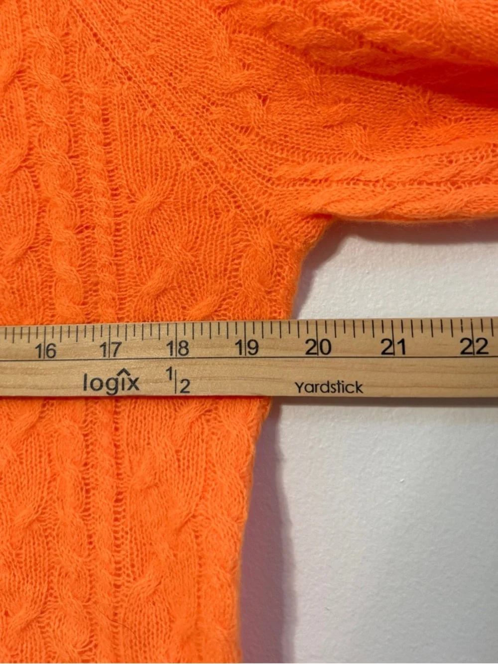 J. Crew Orange Cable-Knit Crewneck Sweater